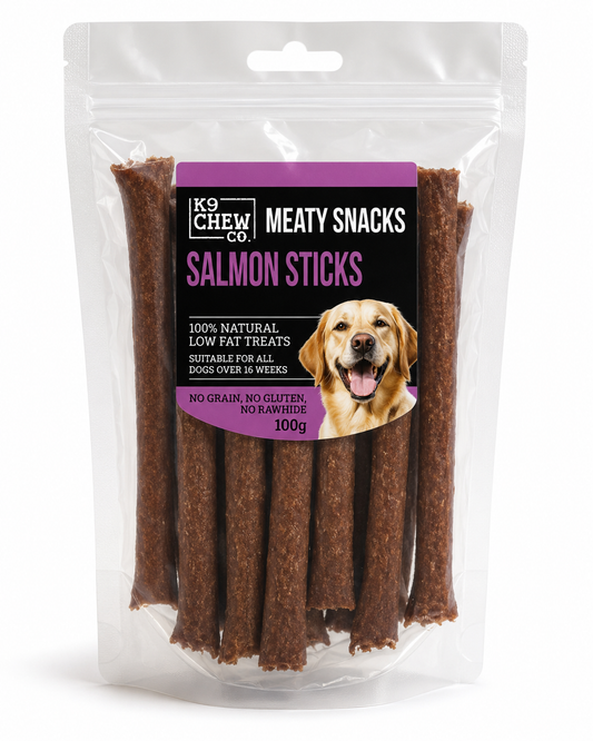 K9 Chew Co. Meaty Snack Sticks Salmon 100g product image
