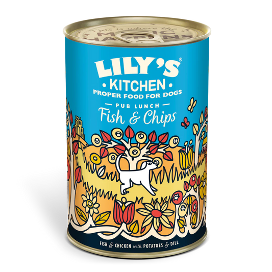Lilys Kitchen Dog Tin Fish & Chips 400g product image