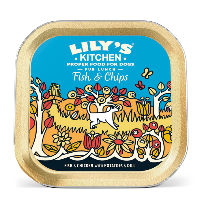 Lilys Kitchen Dog Tray Fish & Chips 150g product image