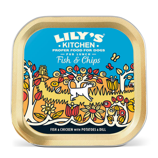 Lilys Kitchen Dog Tray Fish & Chips 150g product image