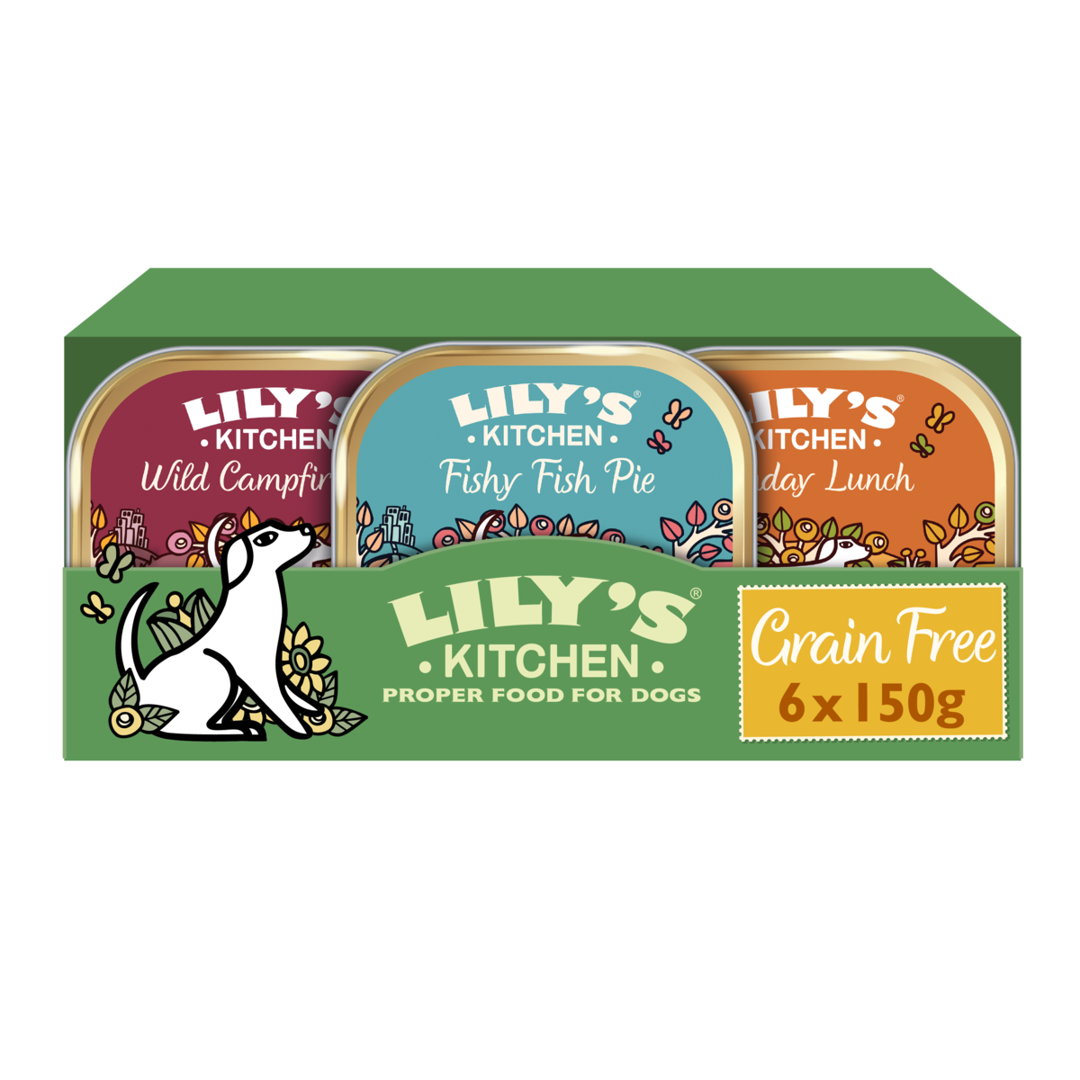 Lily's Kitchen Dog Tray Grain Free Recipes Multipack 6x150g product image