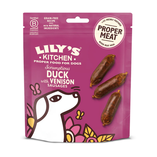 Lily's Kitchen Dog Treats  Scrumptious Duck and Venison Sausages 70g product image