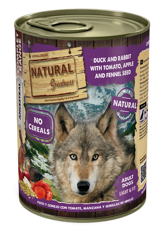 Natural Greatness Can Duck & Rabbit with Tomato, Apple & Fennel Seed 400g product image