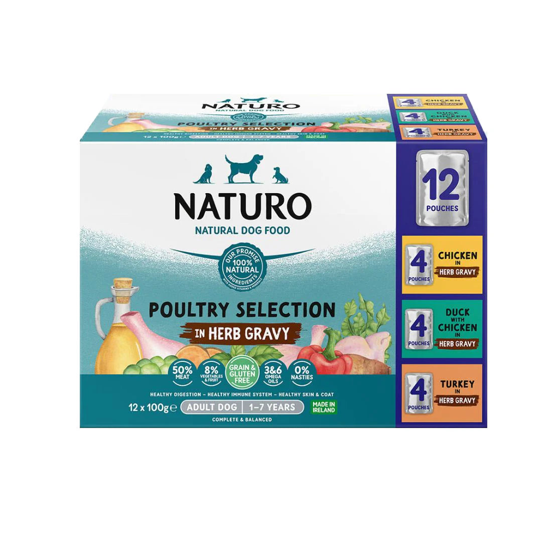 Naturo Adult Dog Pouch Variety Pate 100g 12pk product image