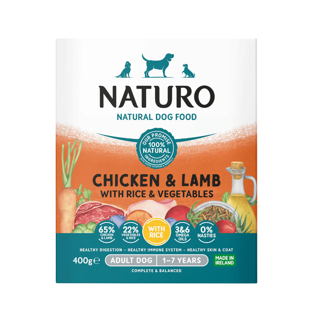 Naturo Adult Dog Tray Chicken and Lamb with Rice & Vegetables 400g product image
