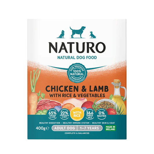 Naturo Adult Dog Tray Chicken and Lamb with Rice & Vegetables 400g product image