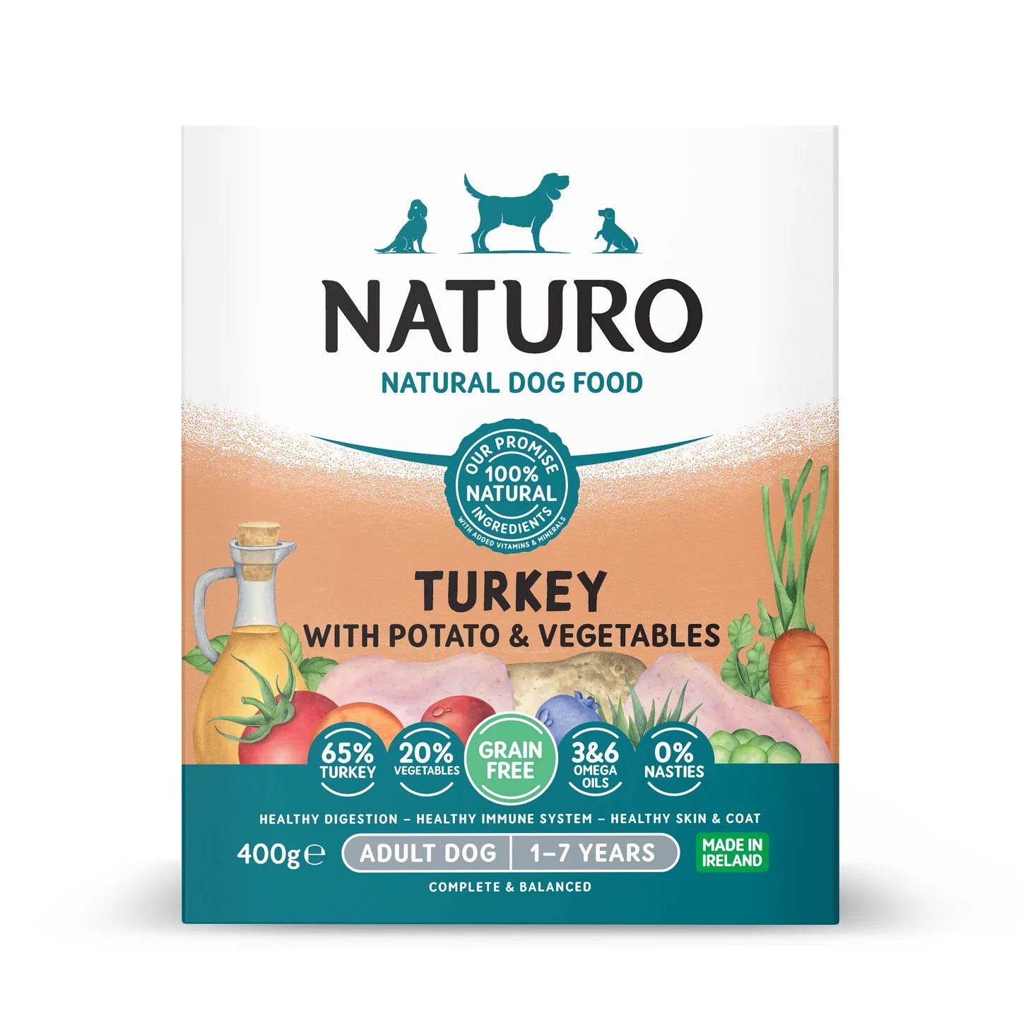 Naturo Adult Dog Tray Grain Free Turkey 400g product image
