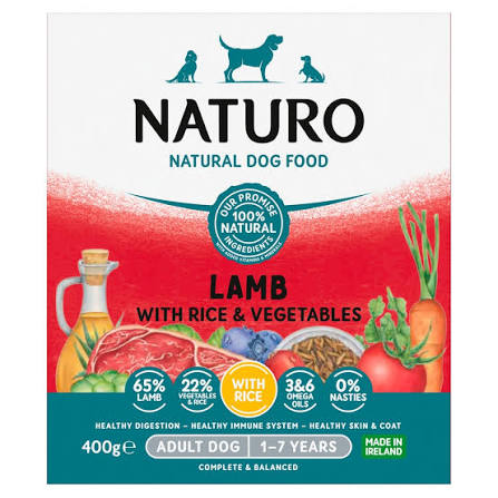Naturo Adult Dog Tray Lamb with Rice and Vegetables 400g product image