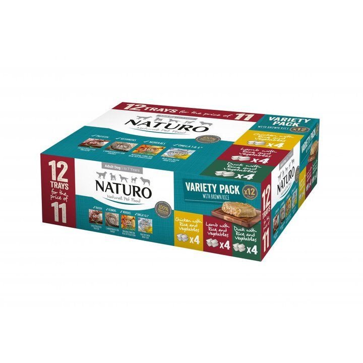 Naturo Adult Dog with Rice 400g x 12 Pack Variety Trays product image