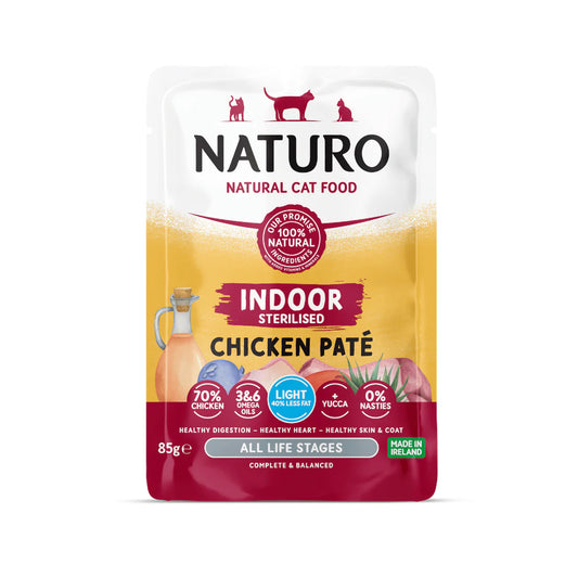 Naturo Adult Indoor Sterilised Cat Chicken Pouch 85g product image