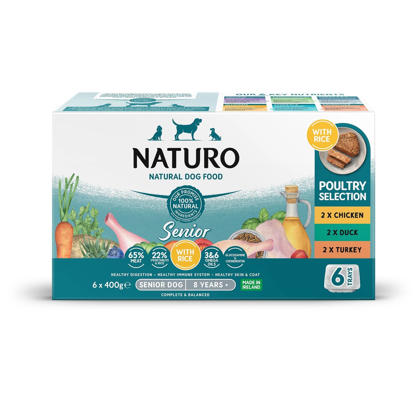 Naturo Senior Dog Tray Variety 400g 6pk product image