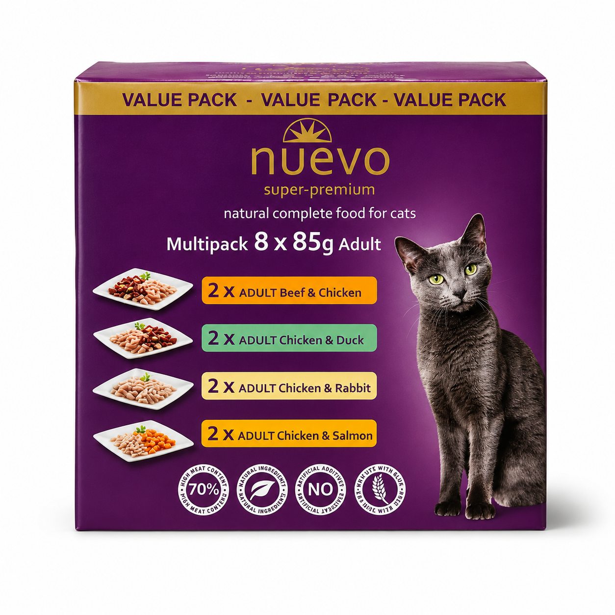 Nuevo Cat Adult Pouch Multipack 8x85g product image