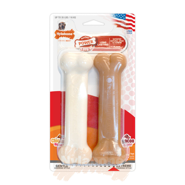 Nylabone Bacon / Chicken Extreme Bone Twin Pack - Medium product image