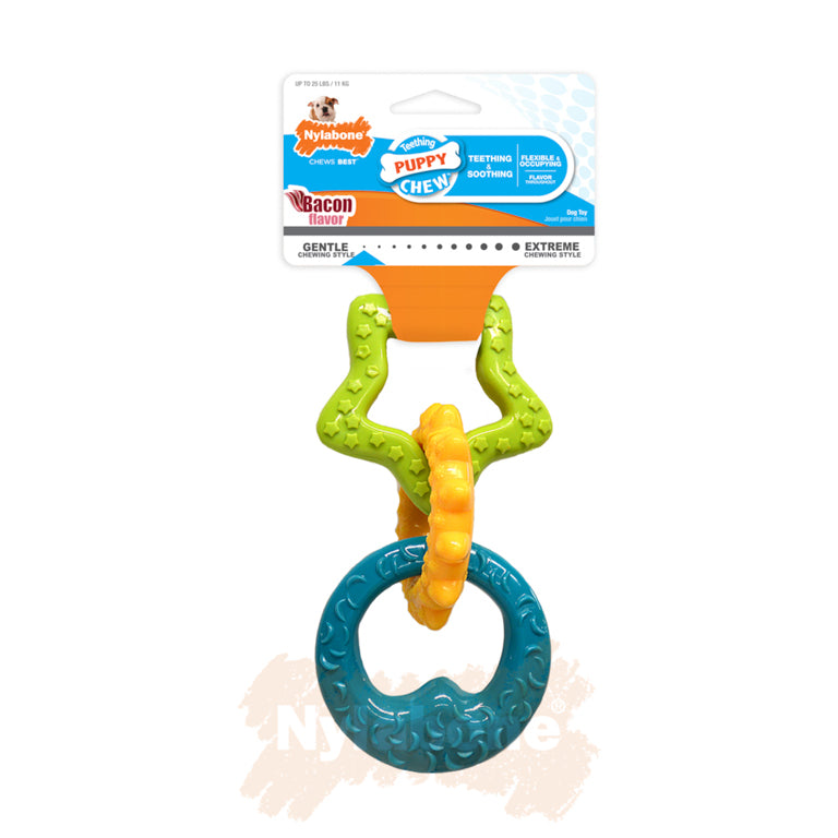 Nylabone Bacon Puppy Rings Chew - Small product image