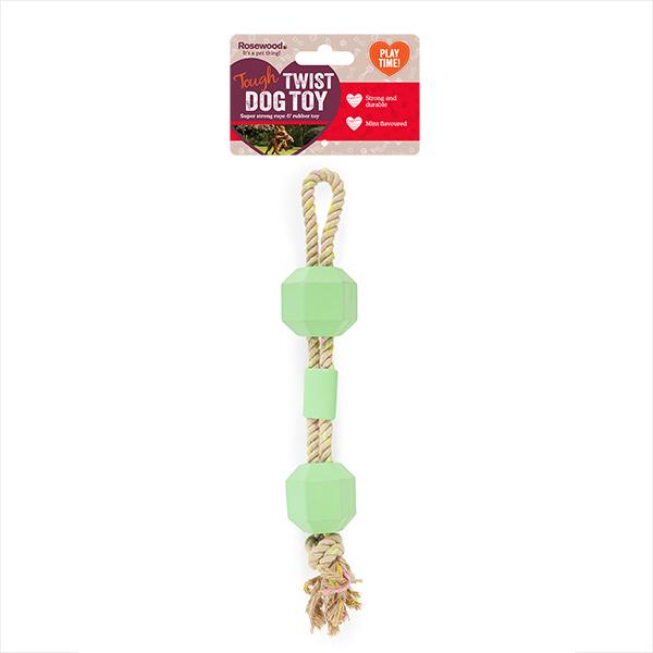 Rosewood Tough Twist Mint Flavour Rubber & Rope Toy product image