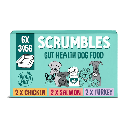 Scrumbles Wet Dog Food Chicken, Salmon, Turkey 6x395g product image