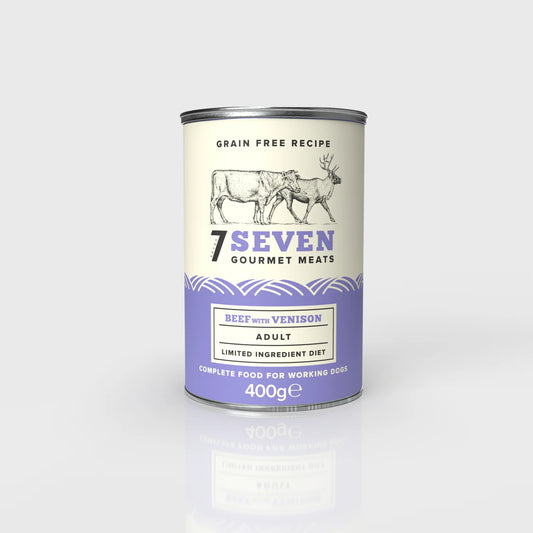 Seven Gourmet Meats Cans Adult Beef with Venison 400g product image