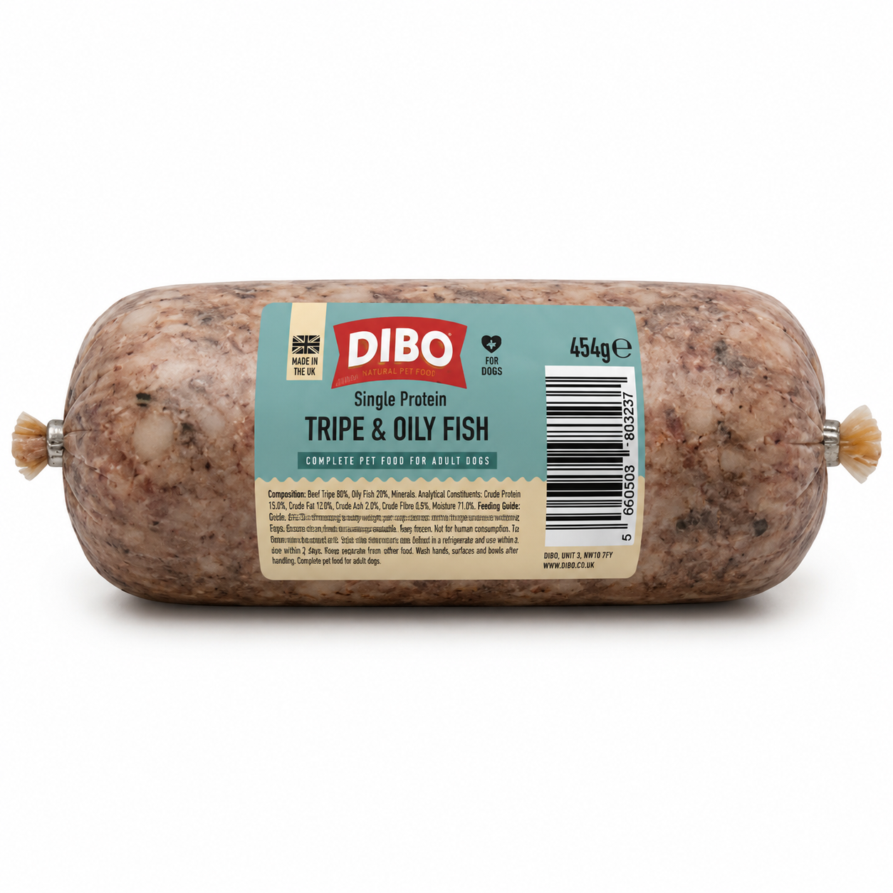 Dibo Tripe & Oily Fish Chub 454g
