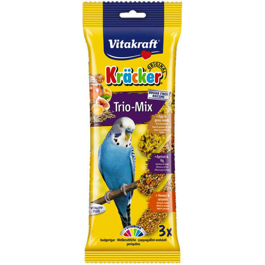 Vitakraft Kracker Budgie Trio-Mix Egg, Apricot & Honey 80g product image