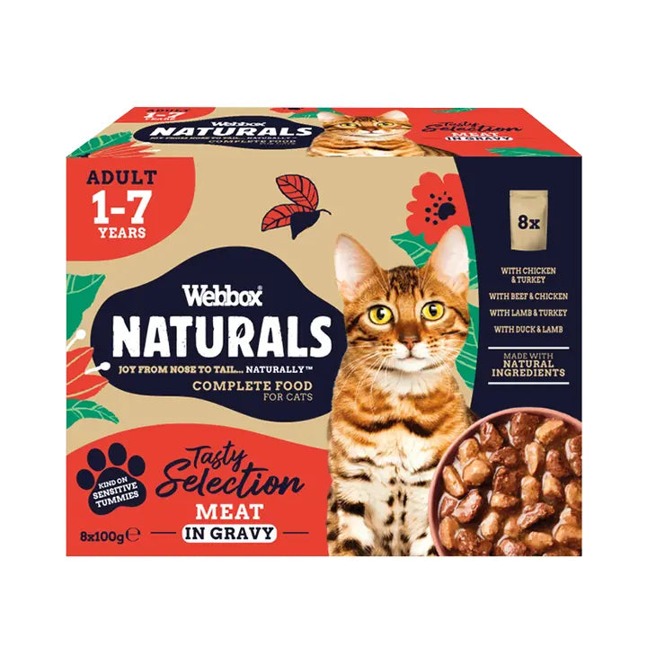 Webbox Naturals Adult Cat Mixed Gravy Selection 8x100g product image