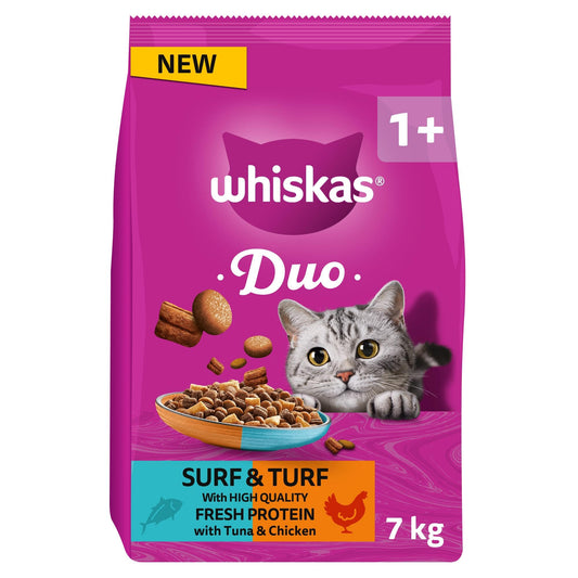 Whiskas 1+ Adult Cat Complete Duo Surf & Turf 7kg product image