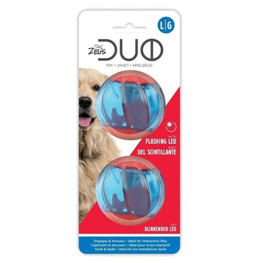 Zeus DUO Ball Toy with Flashing LED – Large 6.3cm – 2 Pack product image